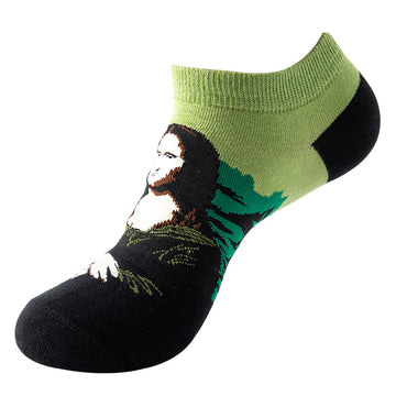 Mona Lisa Graffiti Low Cut Ankle Socks
