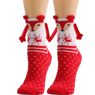 Cute Holiday Magnetic Socks – Reindeer Print