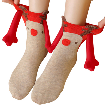 Cute Reindeer Magnetic Holiday Socks