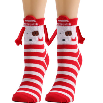 Striped Bear Love Magnetic Socks