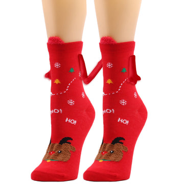 Magnetic Couple Christmas Socks – Reindeer Design