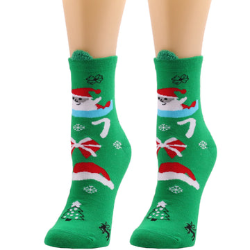 Magnetic Cotton Christmas Socks – Green Holiday Style