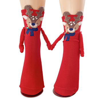 Magnetic Couple Christmas Socks – Reindeer Design