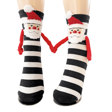 Couple Hand-Holding Xmas Socks – Santa Style