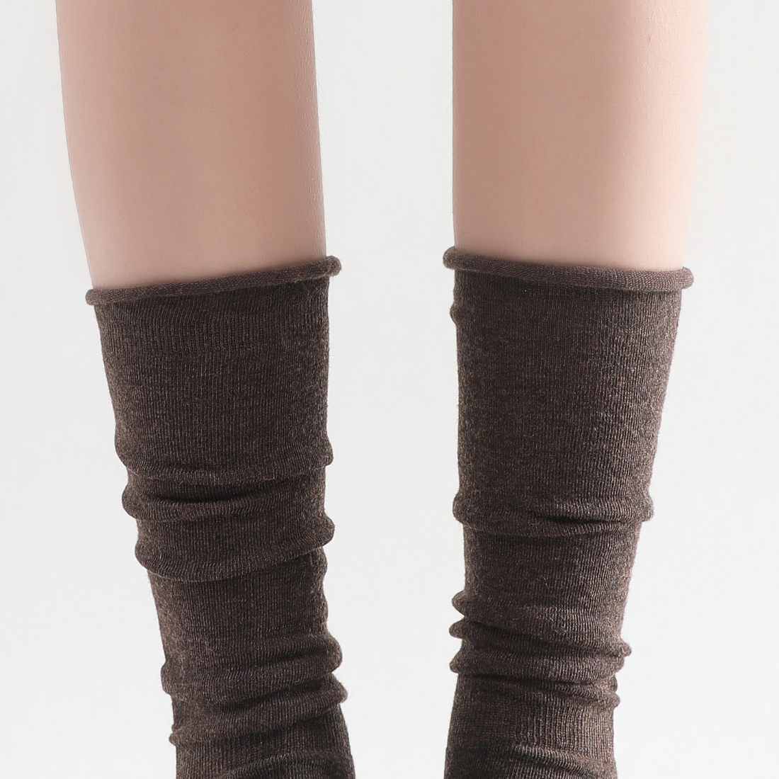 Sadie Wool Blend Slouch Mid High Sock | Brown