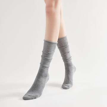 Sadie Wool Blend Slouch Mid High Sock | Light Grey