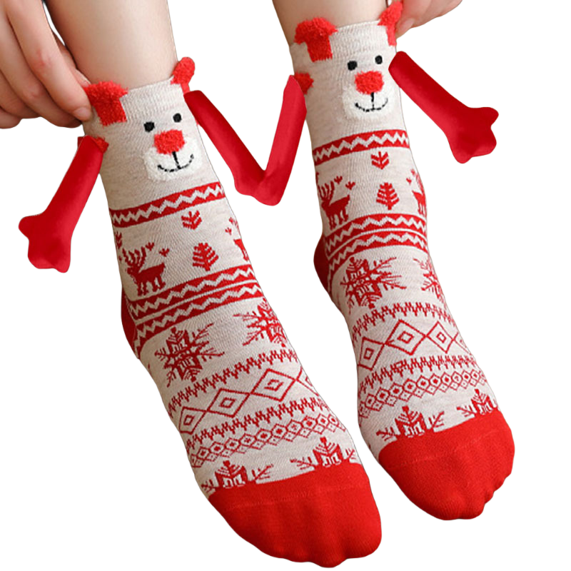 Magnetic Cotton Christmas Socks – Nordic Pattern