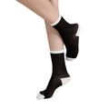 Camellia Striped Ribbed Semi-Sheer Ankle Sock | Black - Sock Season