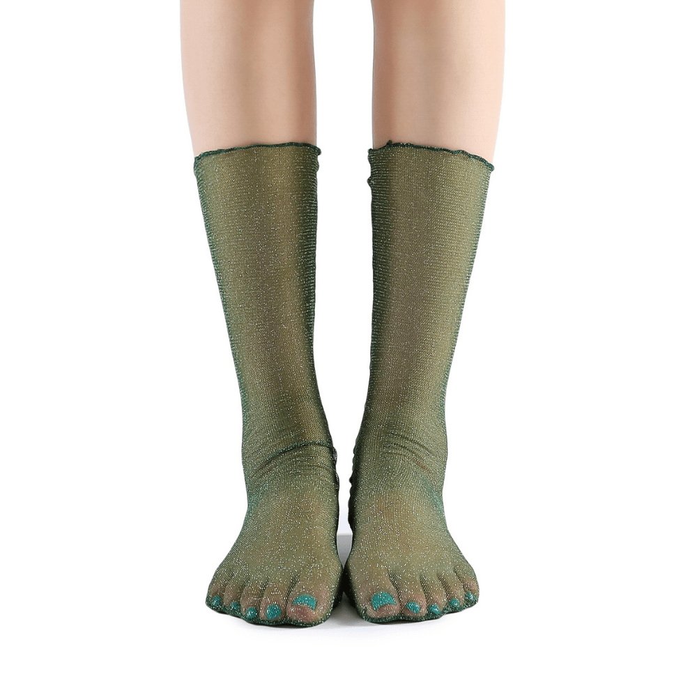 Diamond Sheer Crew Sock | Deep Green - Sock Season