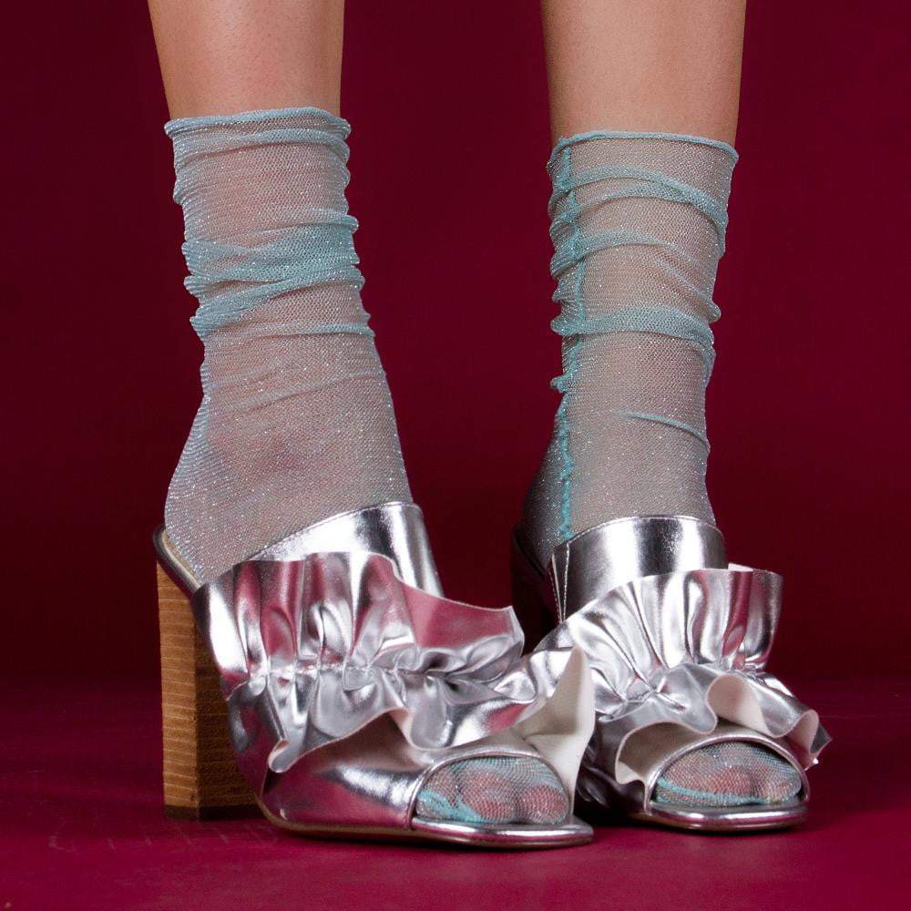 Diamond Sheer Crew Sock | Teal - Sock Season